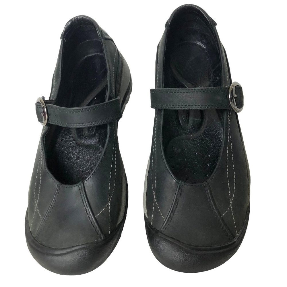 Keen Womens Black Leather Mary Jane Toyah Shoes Size:7.5